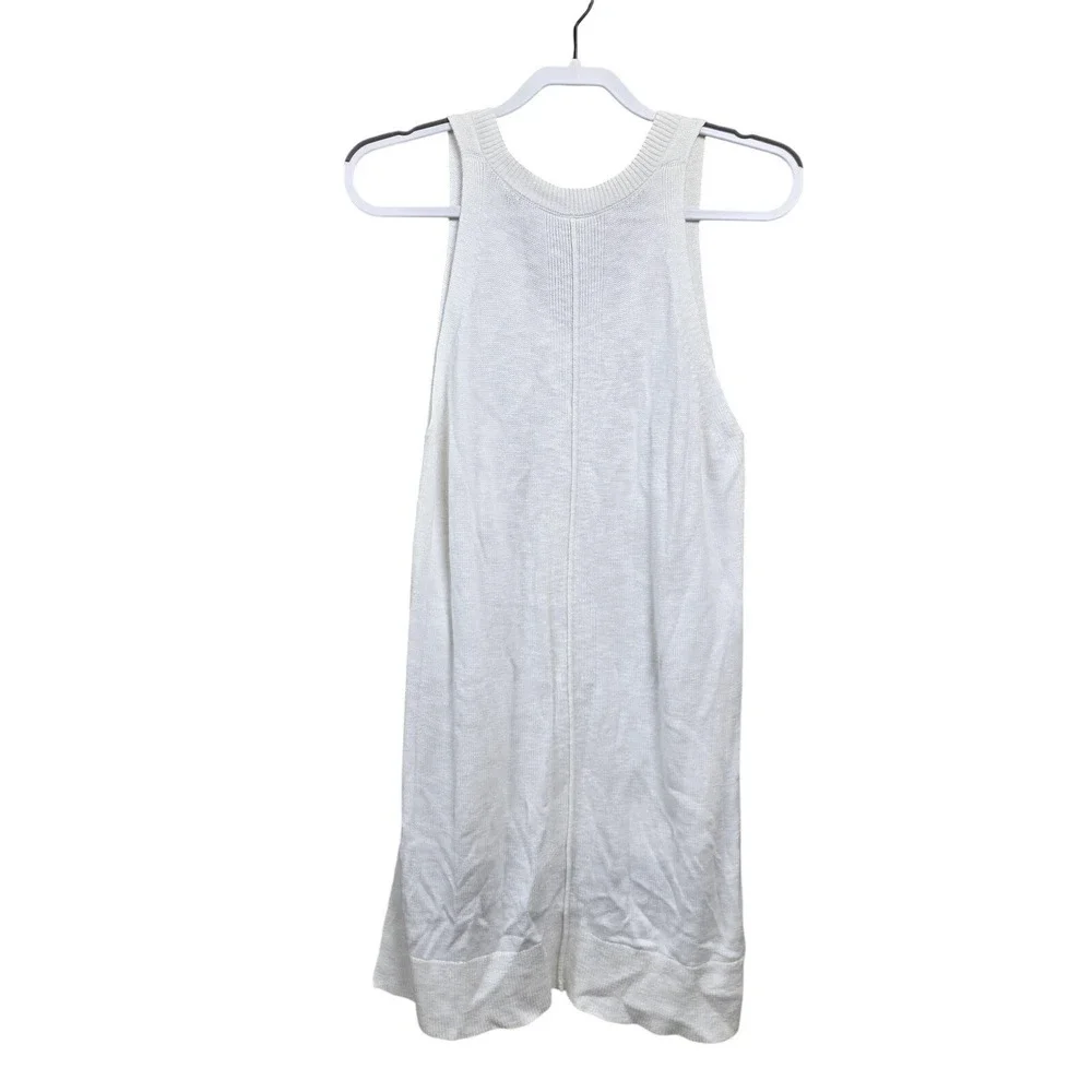 Anthropologie Sweater Tunic Womens S White Sleeveless V Neck Layering Longline